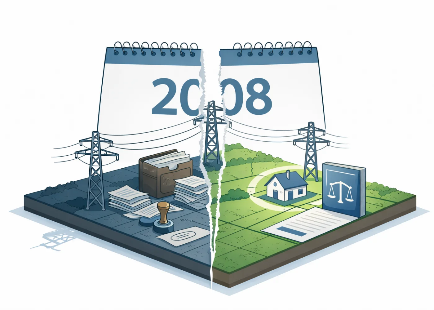 Słupy energetyczne na działce rolnej - dochodzenie odszkodowania za służebność przesyłu po wyroku TK.