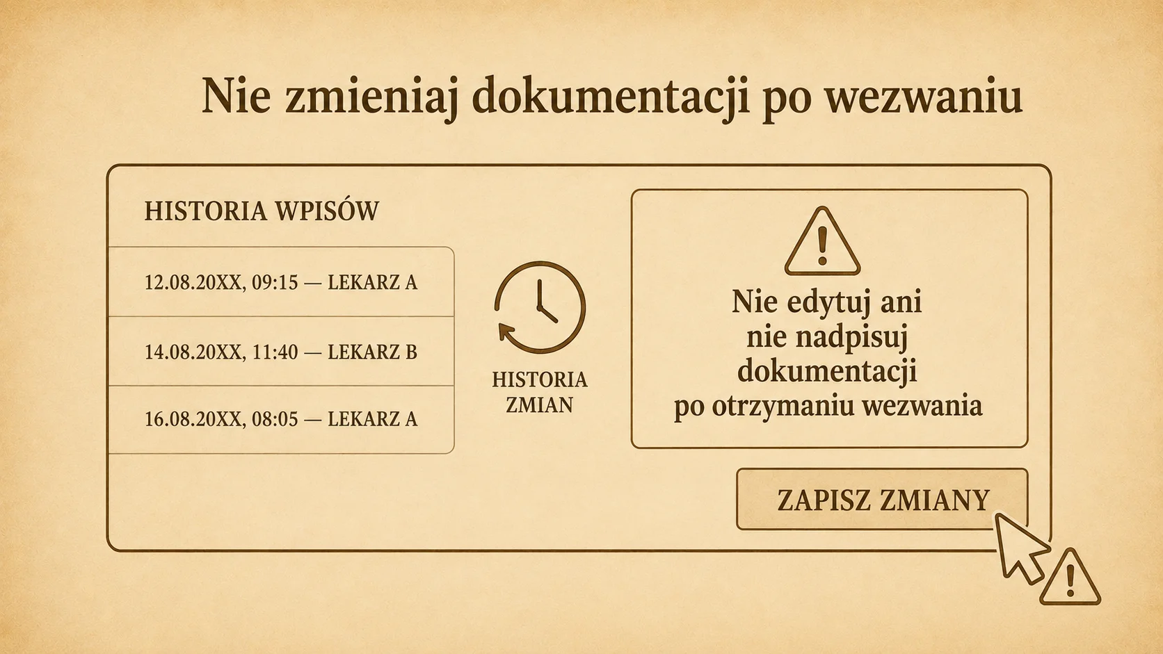 Zakaz nadpisywania dokumentacji medycznej po otrzymaniu wezwania
