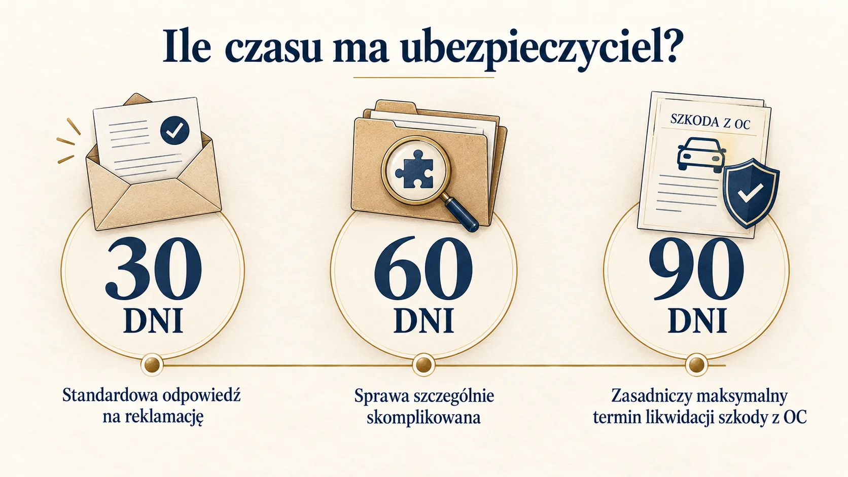 Terminy 30, 60 i 90 dni dotyczące reklamacji i likwidacji szkody z OC