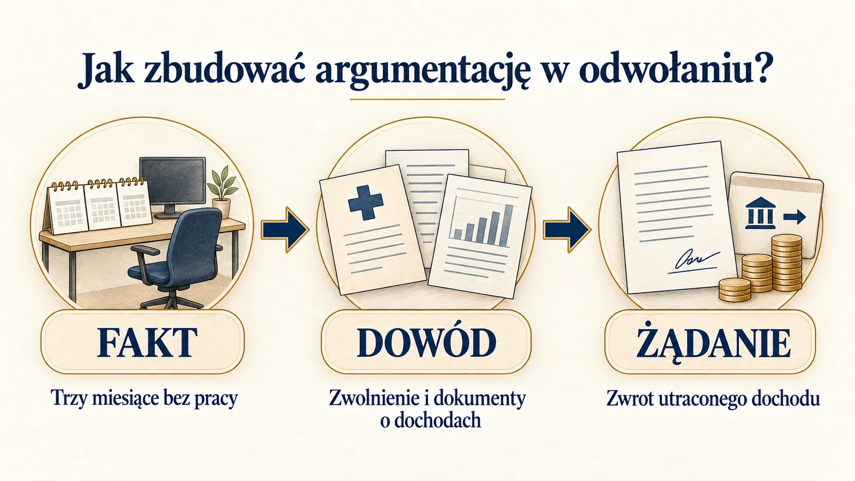 Schemat argumentacji w odwołaniu od decyzji ubezpieczyciela: fakt, dowód i żądanie