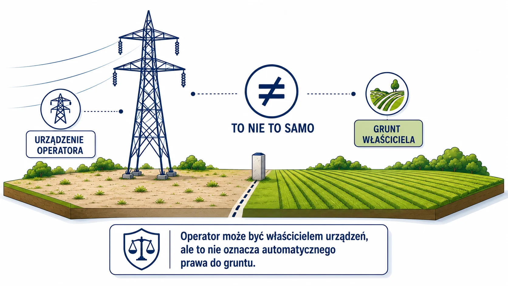 Decyzja administracyjna, dobra wiara służebności i własność urządzeń przesyłowych