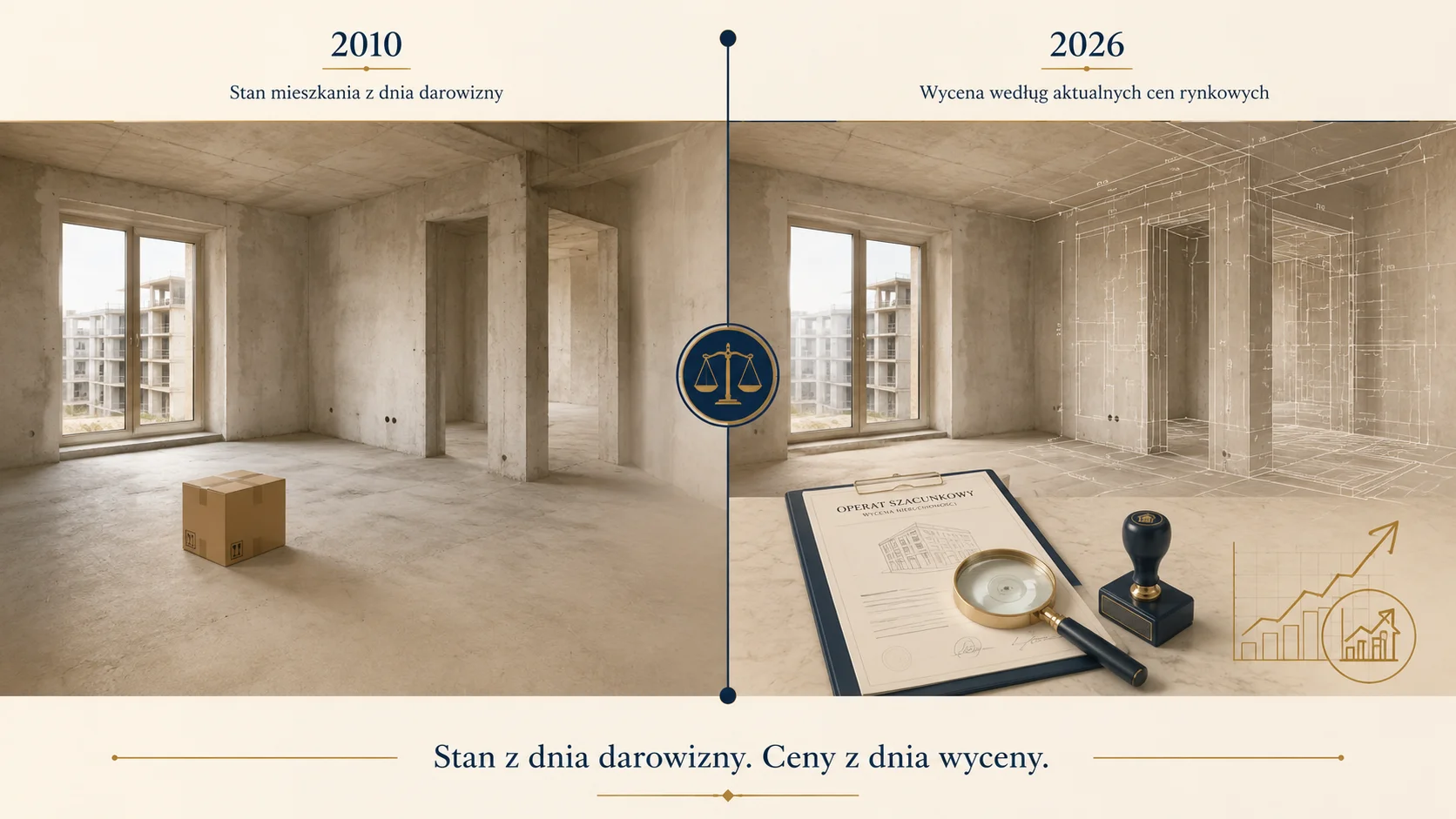 Wartość darowizny mieszkania przy zachowku - stan z dnia darowizny i ceny z dnia wyceny